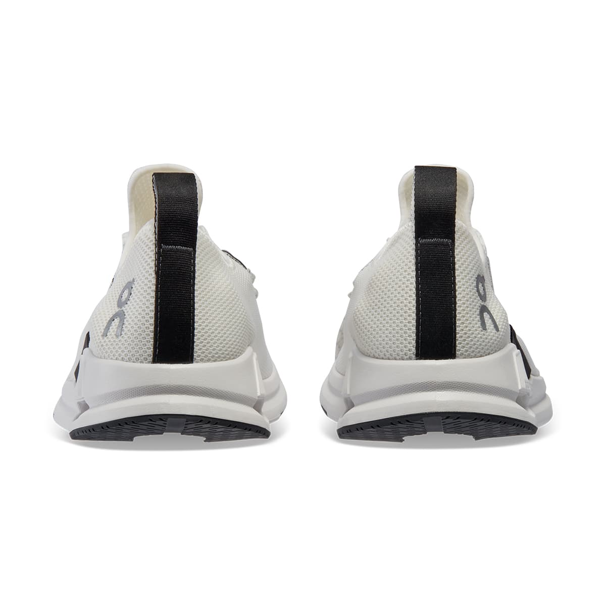 Back view of the On Cloudeasy White Black men's running shoe