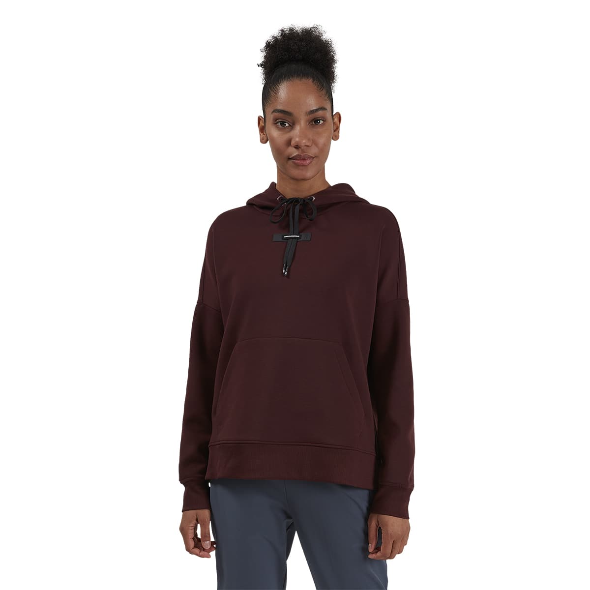 Women wearing the On Hoodie Colour Mulberry