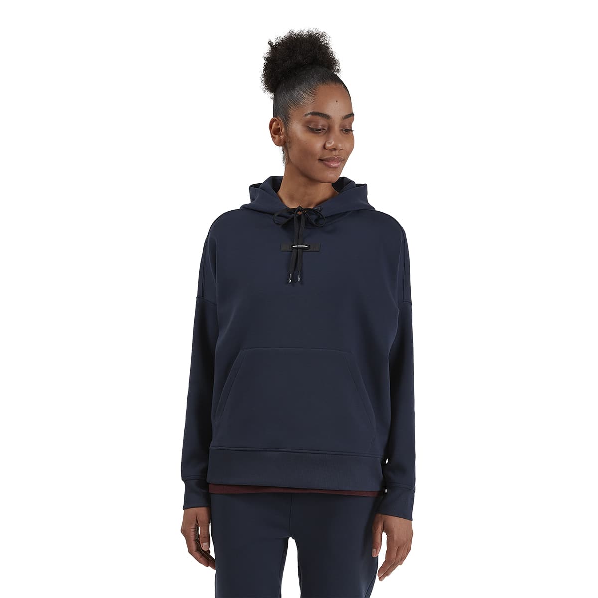 Women wearing the On Hoodie Colour Navy