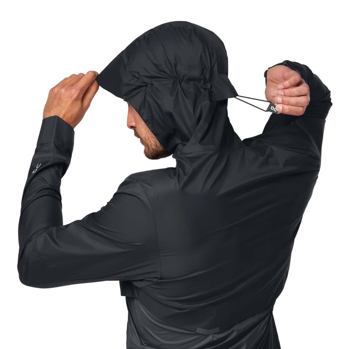 On Weather Jacket Colour Black Shadow - Hoodie Strap