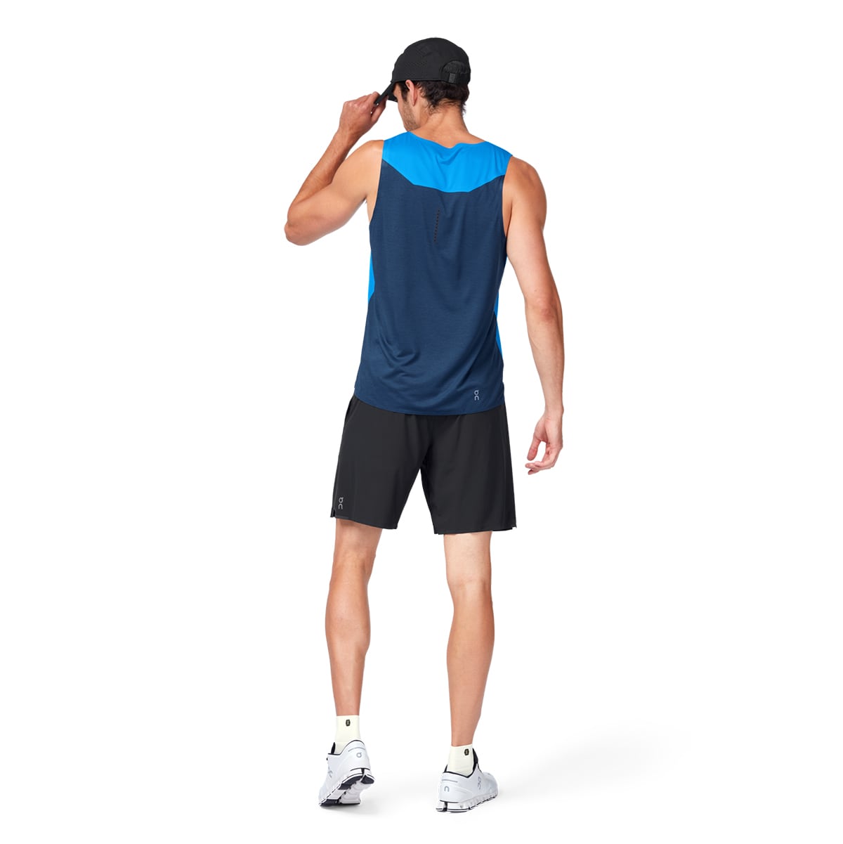 Male Model wearing the On Lightweight Cap Colour Black - Back View