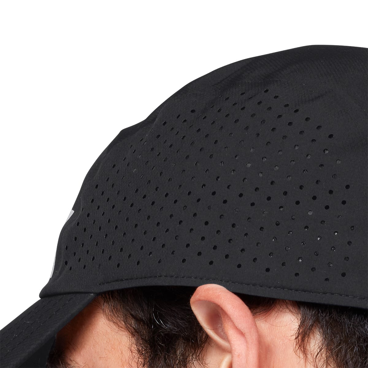 Male Model wearing the On Lightweight Cap Colour Black - Back Zoom detail View