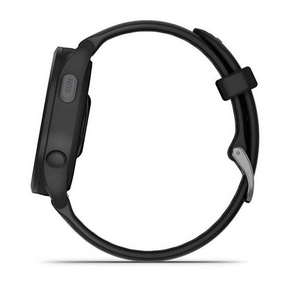 Left-side product shot of the Garmin Forerunner 165 Music in Black-Slate Grey 