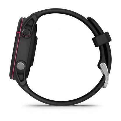 Left-side product shot of the Garmin Forerunner 255S Music in Black 