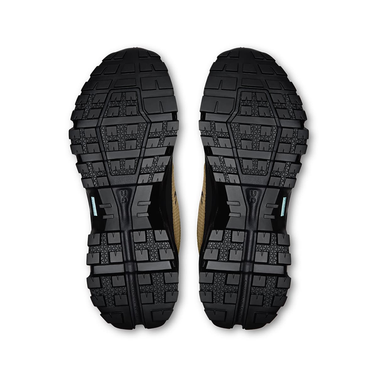 Soles of the On Cloudrock Low Hunter Black men’s running shoes #color_hunter-black