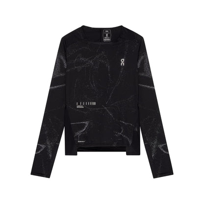 Product shot of the women’s On Apparel - Performance Long T Lumos Colour Black 