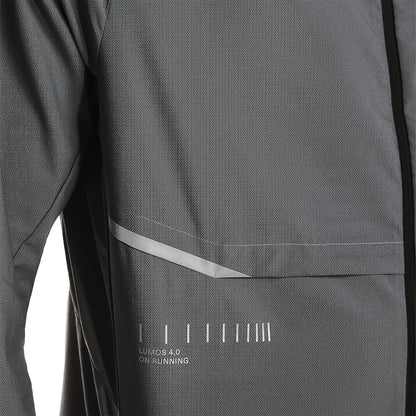 Front reflective detail of the On Weather Jacket Lumos Colour Eclipse 