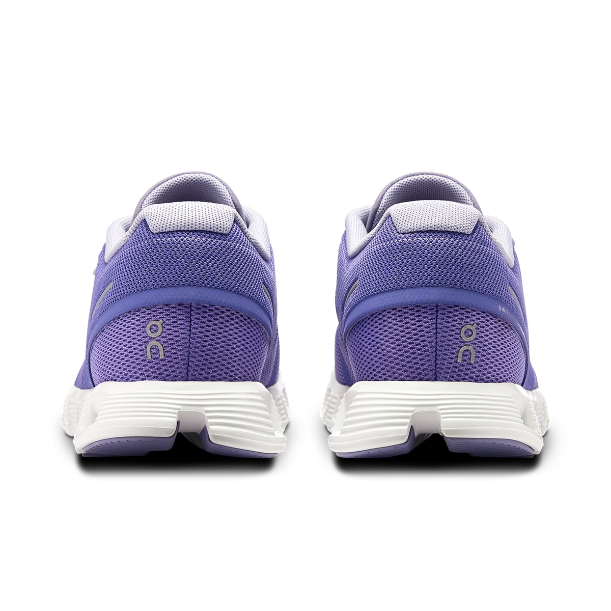 Back view of the On Cloud 5 Blueberry Feather women's running shoe 