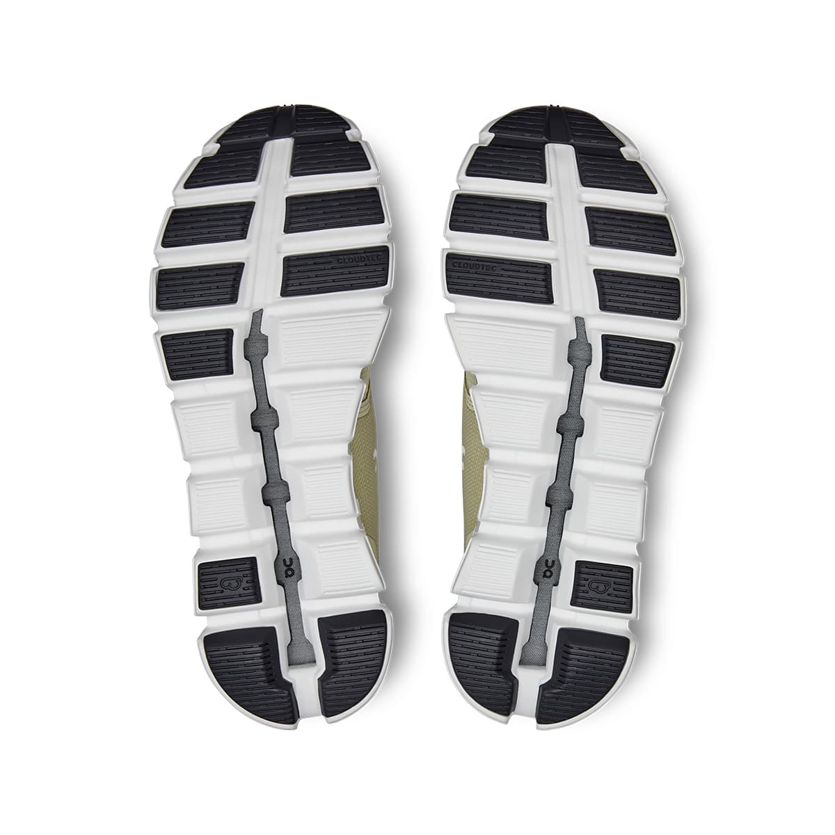 Soles of the On Cloud 5 Haze Sand women's running shoes 