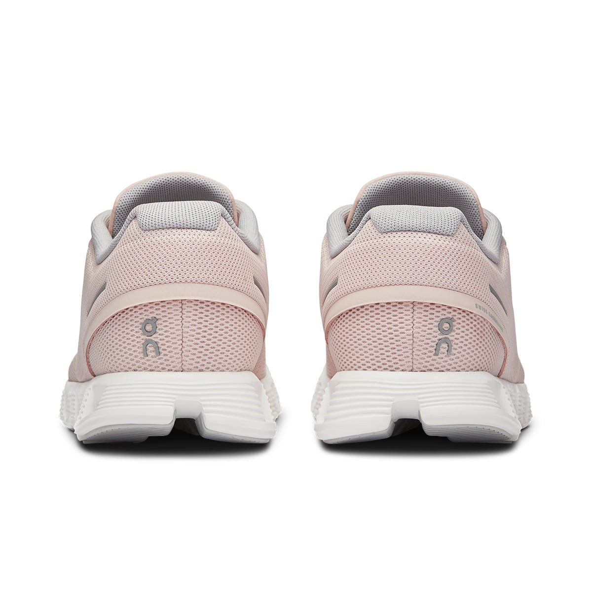 Back view of the On Cloud 5 Shell White women's running shoe 