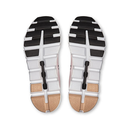 Soles of the On Cloud 6 Push Pearl-Sandstone women’s running shoes 