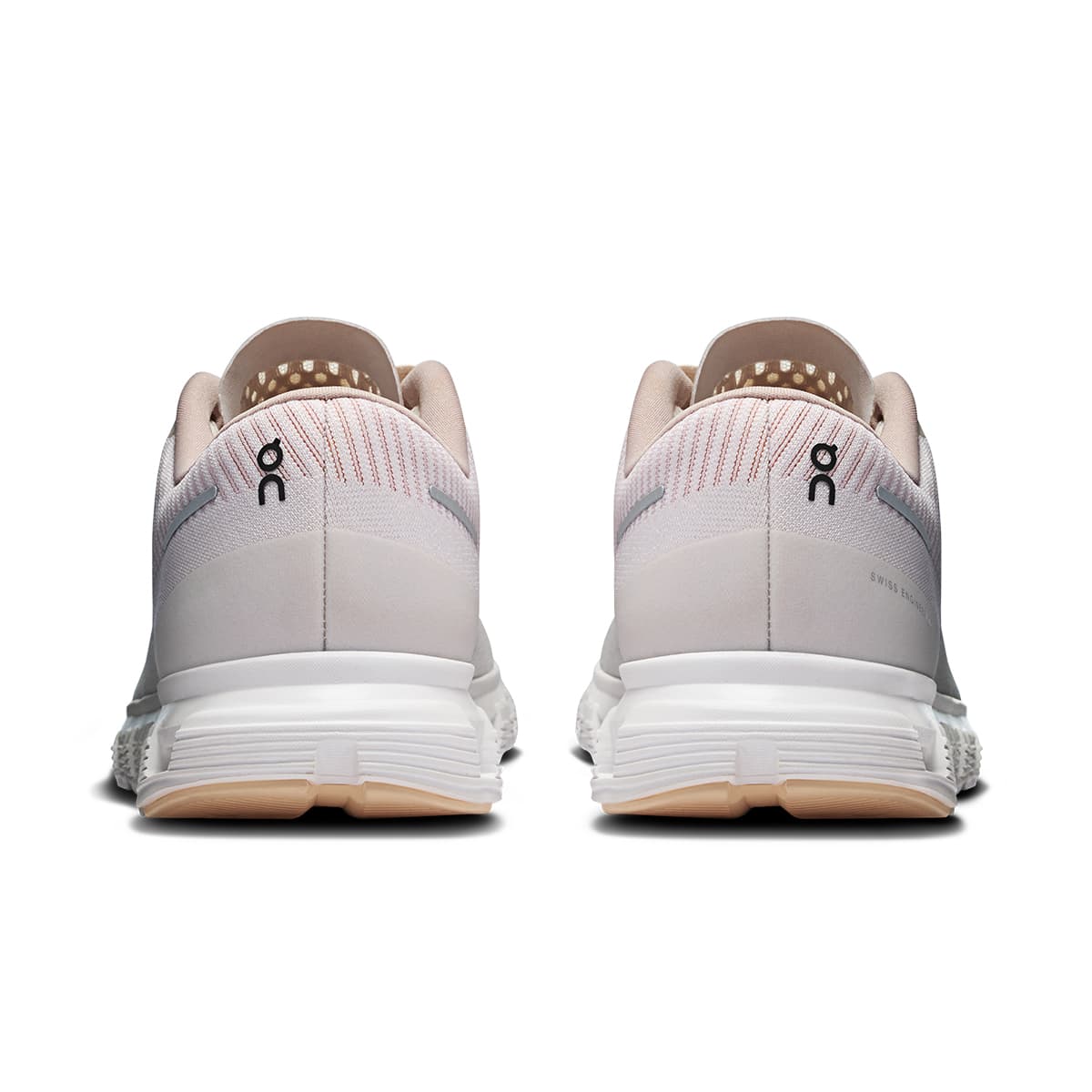 Back view of the On Cloud 6 Push Pearl-Sandstone women’s running shoe 