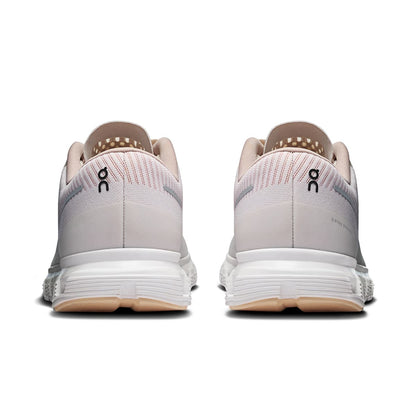 Back view of the On Cloud 6 Push Pearl-Sandstone women’s running shoe 