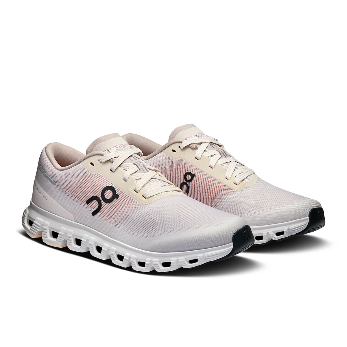 45-degree view of the On Cloud 6 Push Pearl-Sandstone women’s running shoe 