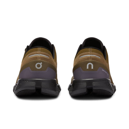 Back view of the On Cloud X 3 Hunter Black men’s running shoe 