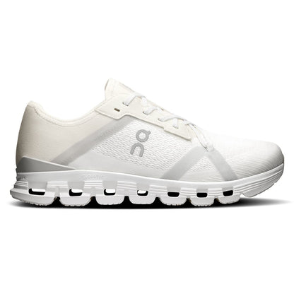 Right side view of the On Cloud X 4 AD White-Wolf women’s running shoe 