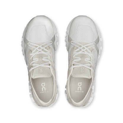 Top view of the On Cloud X 4 AD White-Wolf women’s running shoes 