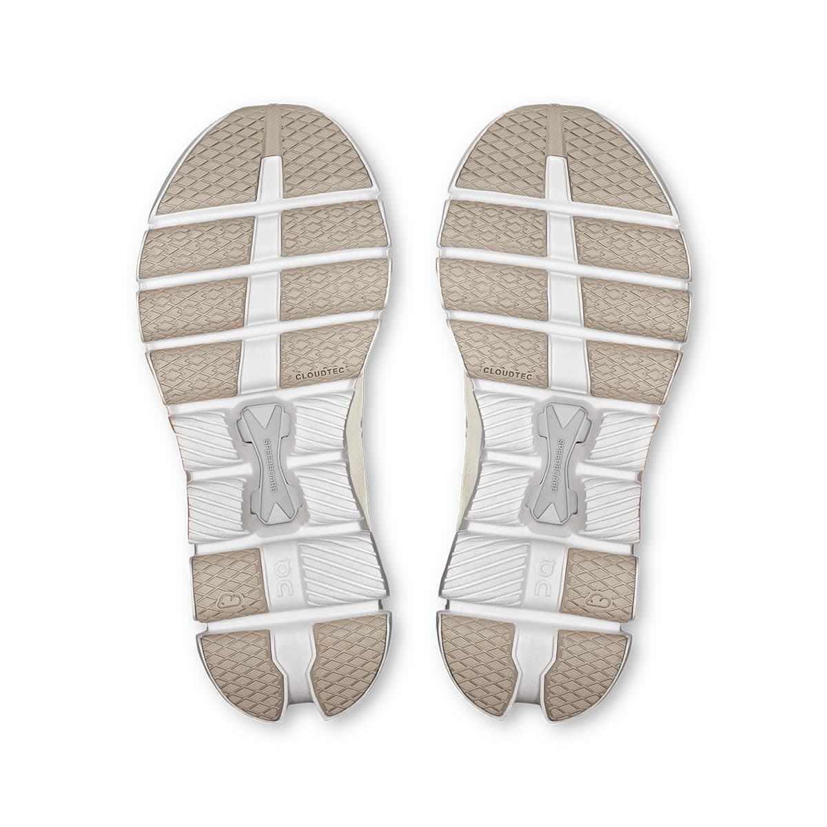 Soles of the On Cloud X 4 AD White-Wolf women’s running shoes 