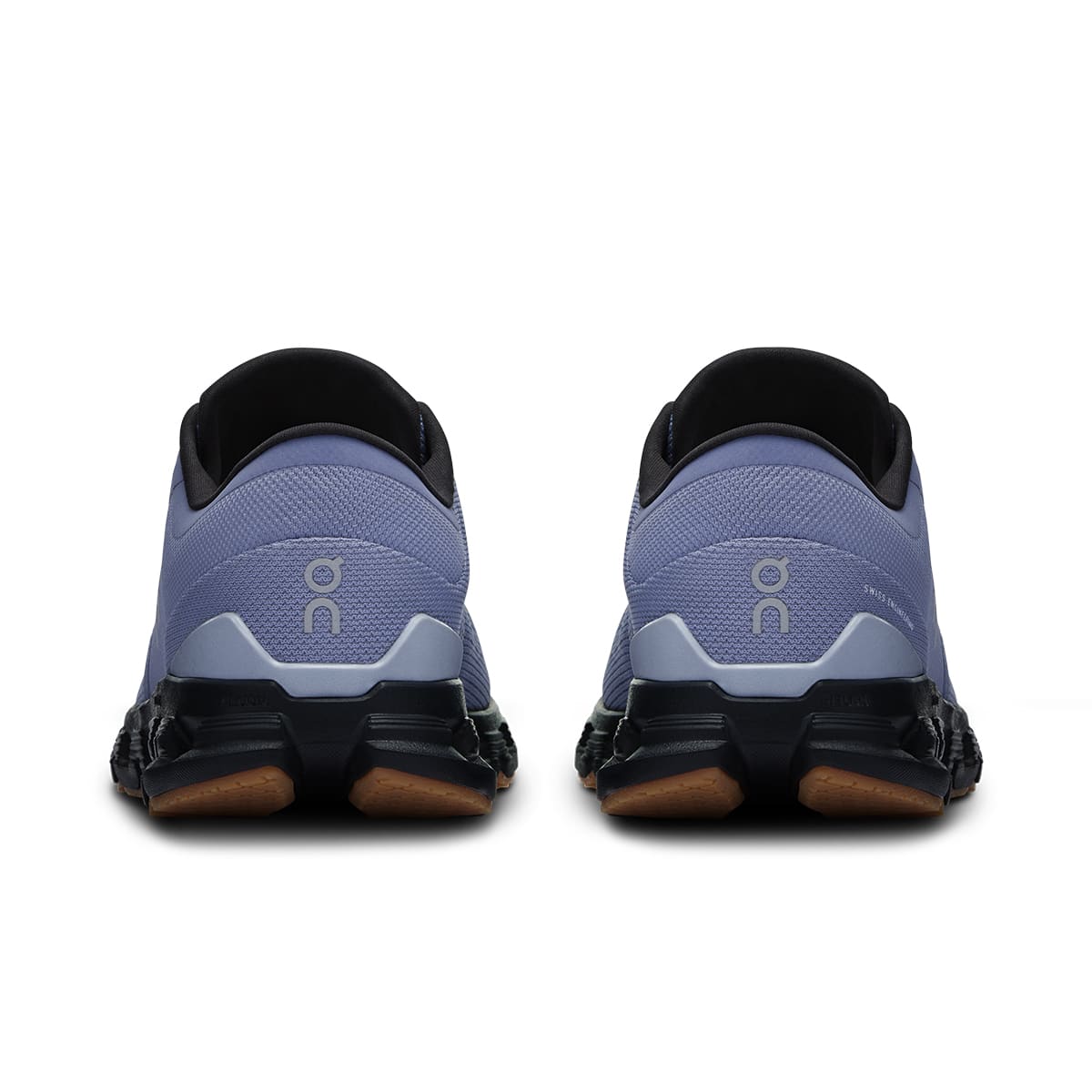 Back view of the On Cloud X 4 Feather-Black women’s running shoe 