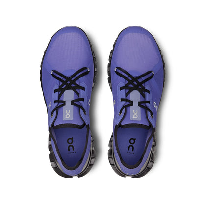 Top view of the On Cloud X3 AD Black-Blueberry men’s running shoes 