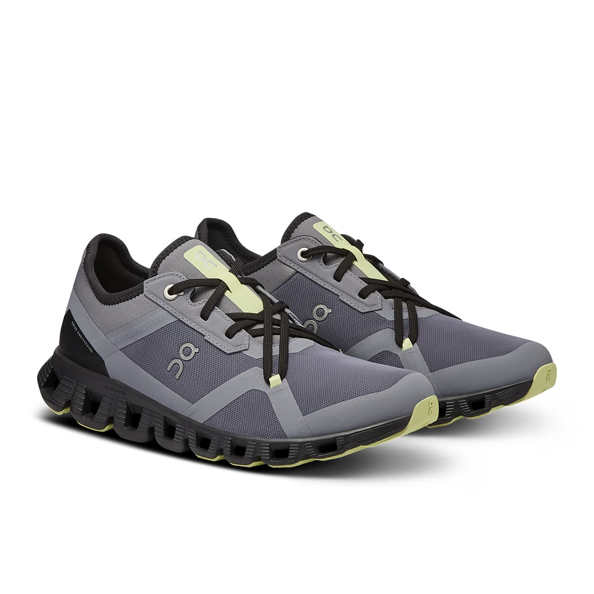 45-degree view of the On Cloud X 3 AD Fossil-Hay women’s running shoe 