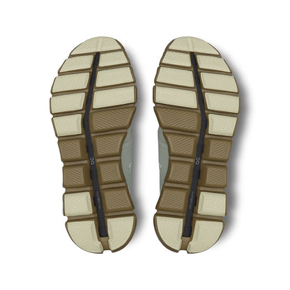 Soles of the On Cloud X 3 Aloe Hunter women’s running shoes 