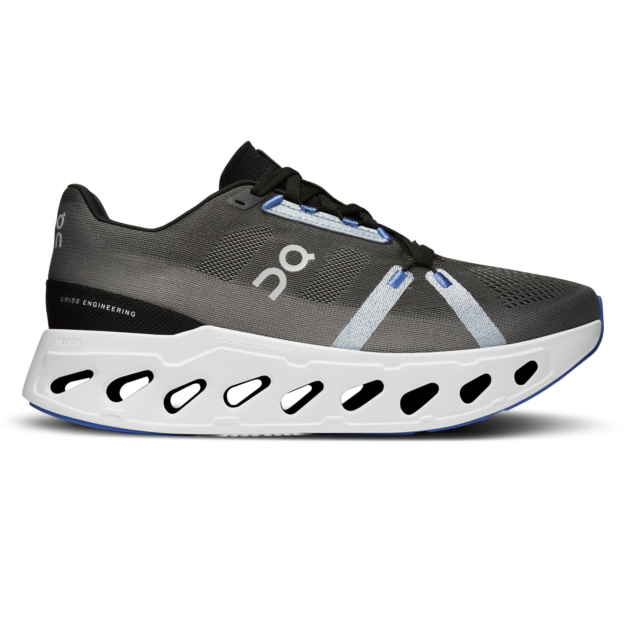 Right side view of the On Cloudeclipse Black-Frost men’s running shoe 