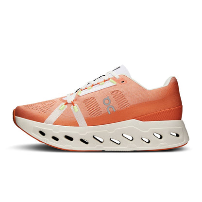 Left side view of the On Cloudeclipse Flame-Ivory men’s running shoe 