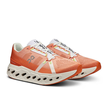45-degree view of the On Cloudeclipse Flame-Ivory men’s running shoe 