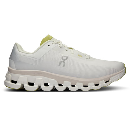 Right side view of the On Cloudflow 4 White-Sand women’s running shoe 