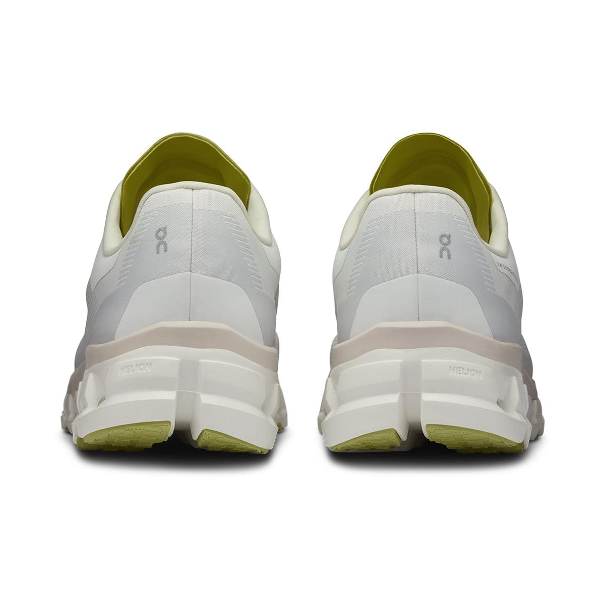 Back view of the On Cloudflow 4 White-Sand women’s running shoe 