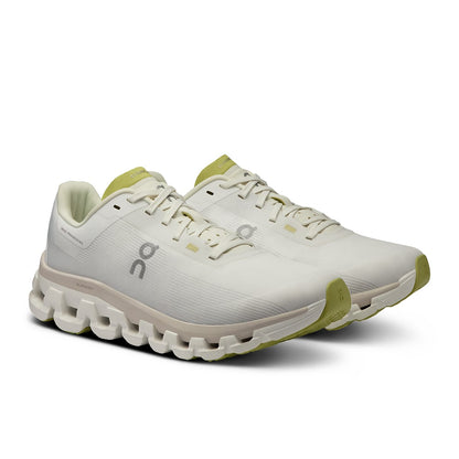 45-degree view of the On Cloudflow 4 White-Sand women’s running shoe 