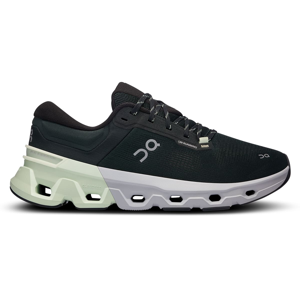 Right side view of the On Cloudflyer 5 Jungle-Lima men’s running shoe #color_jungle-lima