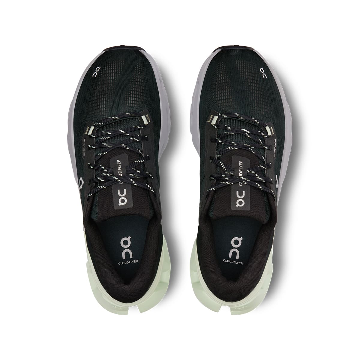 Top view of the On Cloudflyer 5 Jungle-Lima men’s running shoes #color_jungle-lima