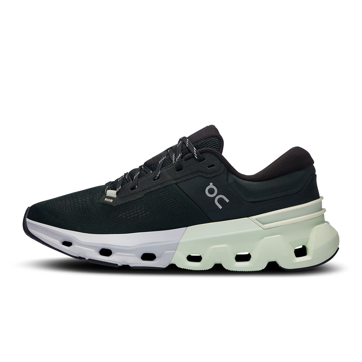 Left side view of the On Cloudflyer 5 Jungle-Lima men’s running shoe #color_jungle-lima