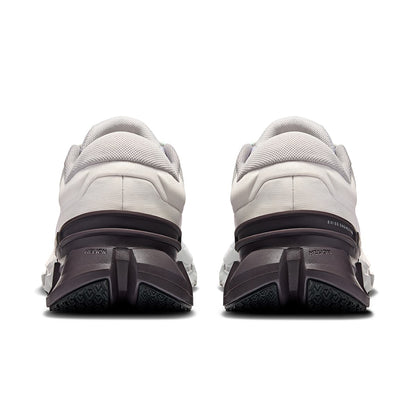 Back view of the On Cloudflyer 5 White-Pebble men’s running shoe 