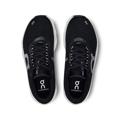 Top view of the On Cloudmonster 2 Black Frost women’s running shoes 