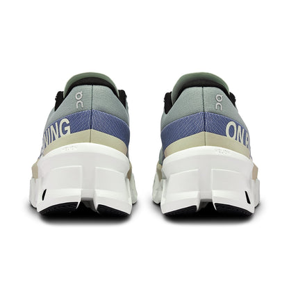 Back view of the On Cloudmonster 2 Mineral Aloe women’s running shoe 