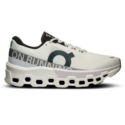 Right side view of the On Cloudmonster 2 White-Frost men’s running shoe 