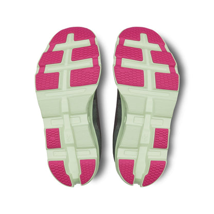 Soles of the On Cloudmonster Asphalt Lima women’s running shoes 