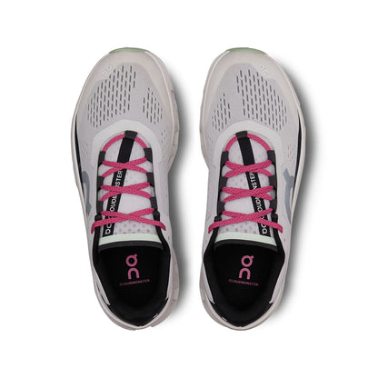 Top view of the On Cloudmonster Frost Black men's running shoes 