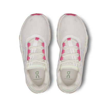 Top view of the On Cloudmonster White Lima women's running shoes 