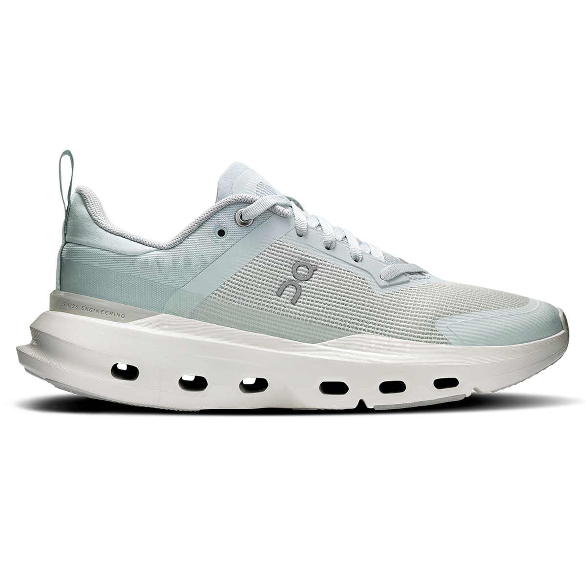 Right side view of the Road Running On Cloudpulse Next Arctic-Glacier women’s running shoe #color_arctic-glacier