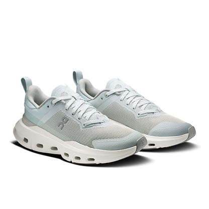 45-degree view of the Road Running On Cloudpulse Next Arctic-Glacier women’s running shoe 