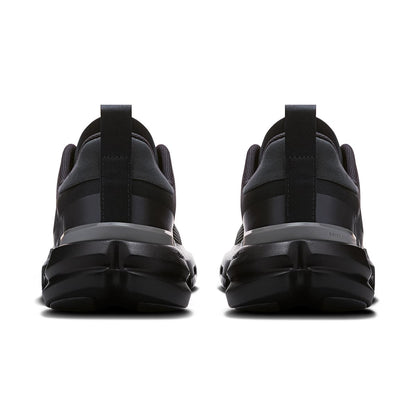 Back view of the Road Running On Cloudpulse Next Black-Stone men’s running shoe 