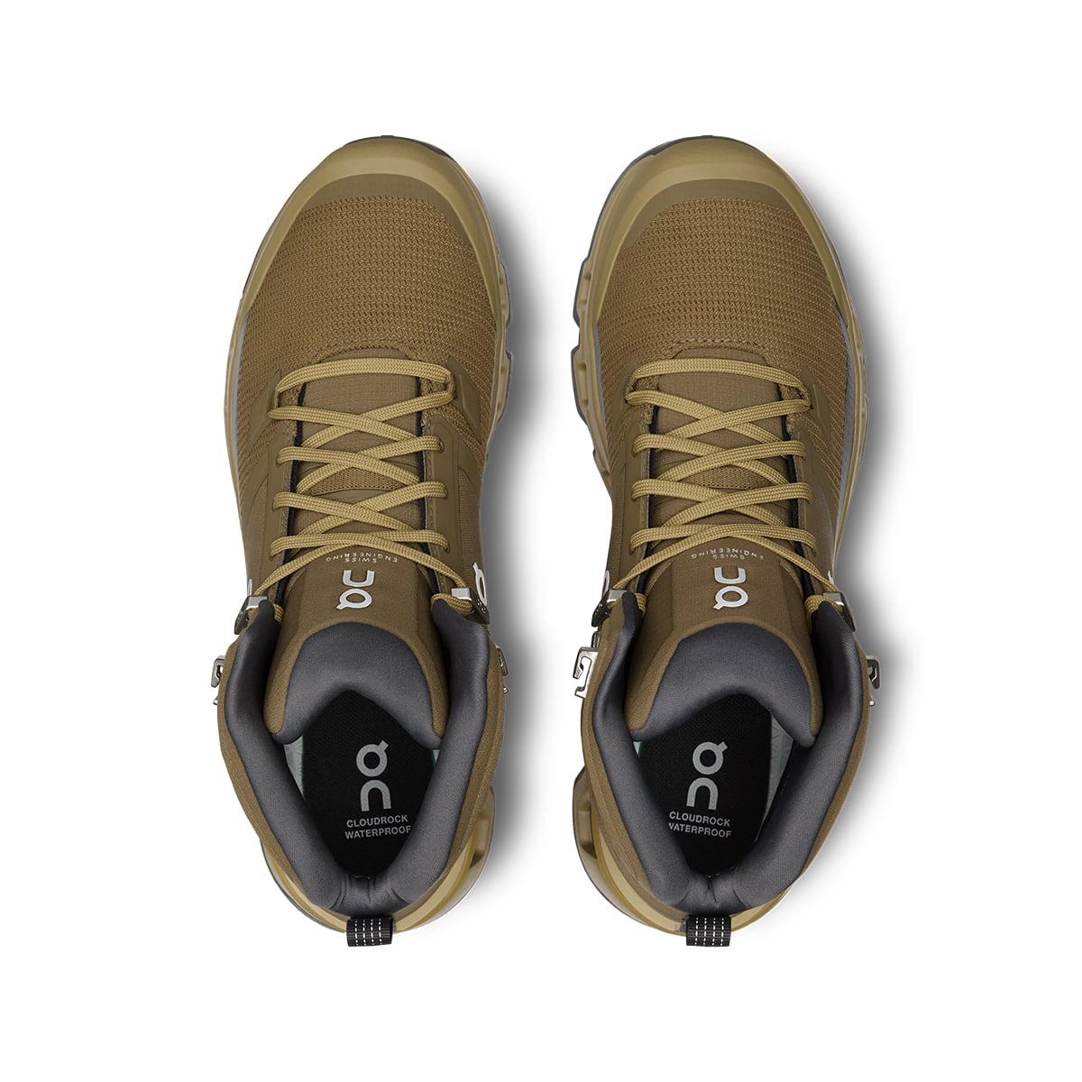 Top view of the On Cloudrock 2 Waterproof Hunter-Safari men’s running shoes #color_hunter-safari