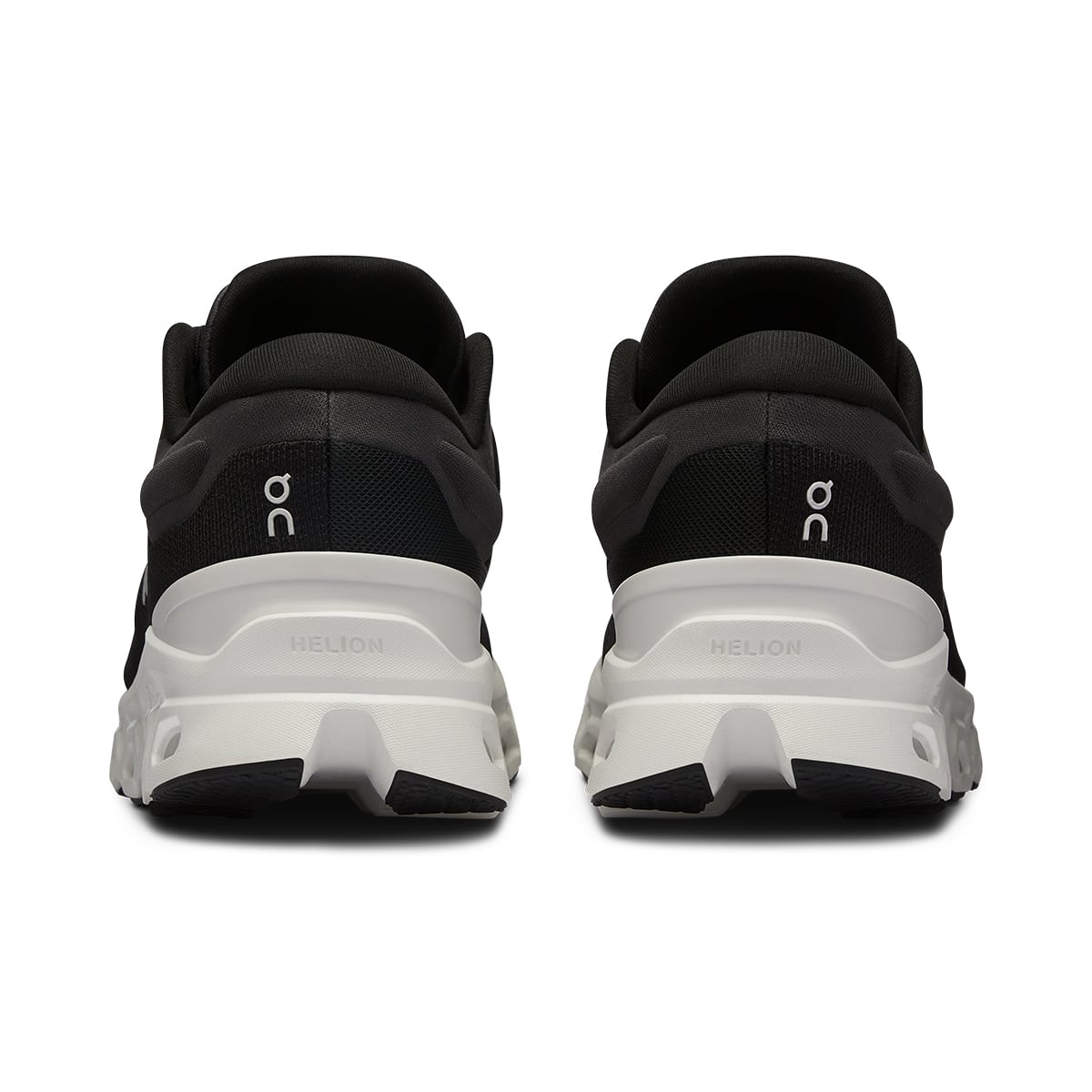 Back view of the On Cloudstratus 3 Black Frost women’s running shoe 
