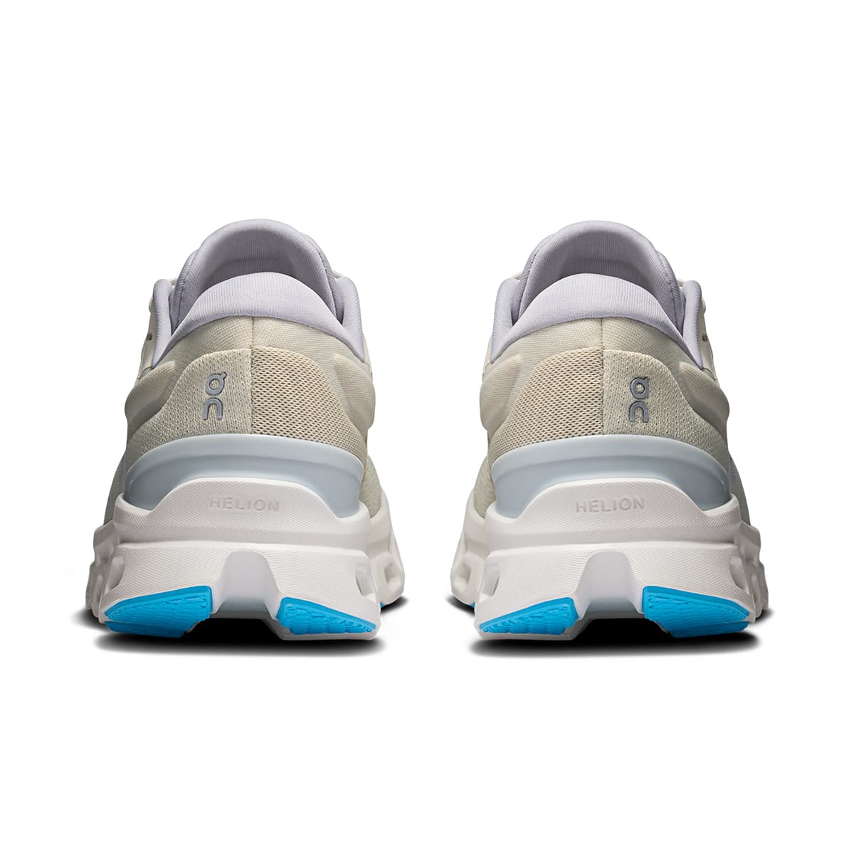 Back view of the On Cloudstratus 3 Cream-Arctic women’s running shoe 