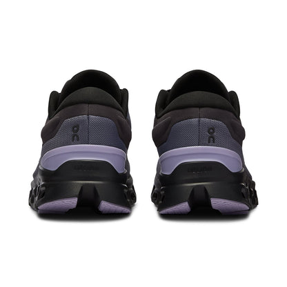 Back view of the On Cloudstratus 3 Metal Wisteria women’s running shoe 
