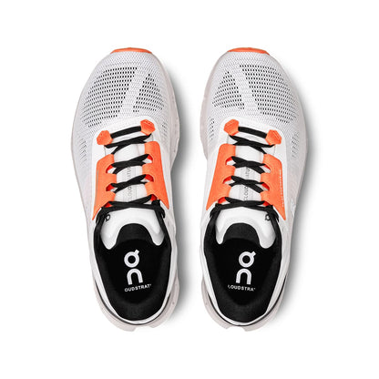 Top view of the On Cloudstratus 3 White Sand women’s running shoes 